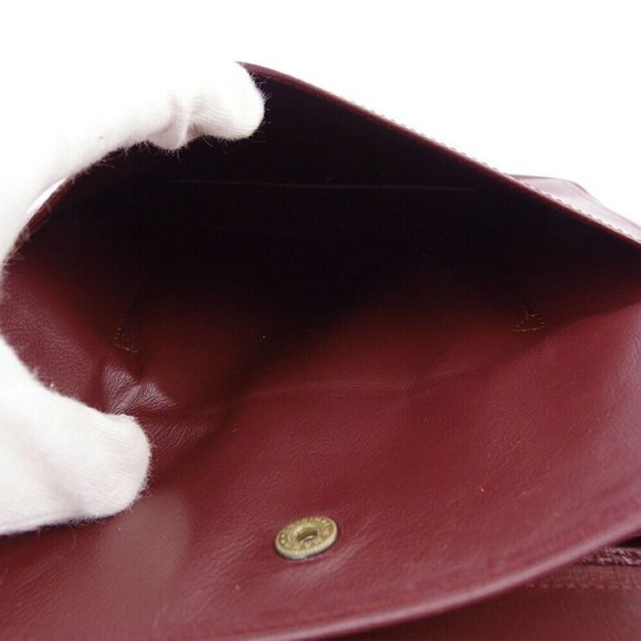 Cartier Clutch Bag Mastline Bordeaux Leather Authentic USED - Picture 7 of 8